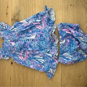 Lilly Pulitzer Blue and Pink Kids Casual Dress 12-18 months
